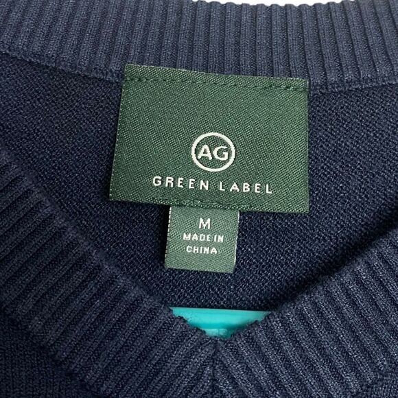 AG Adriano Goldschmied Sweater Mens M Navy Blue V-Neck Vented Golf Preppy NEW - Picture 3 of 10